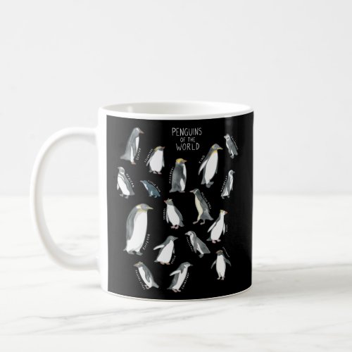 All The Types Of Penguins Of The World Watercolor  Coffee Mug