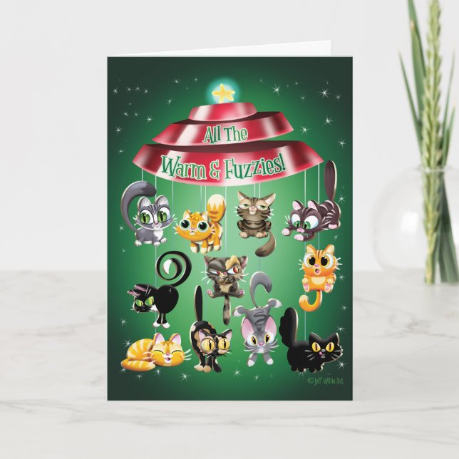 ALL THE WARM & FUZZIES (gloss) by Jeff Willis Art Holiday Card (Front)
