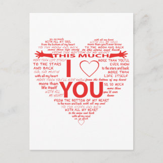 All the ways I Love You Postcard