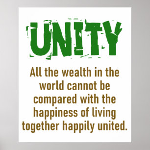 All The Wealth In The World - Unity Quote Poster