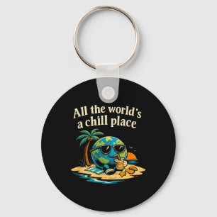 All The Worlds A Chill Place Globe Mental Health A Keychain
