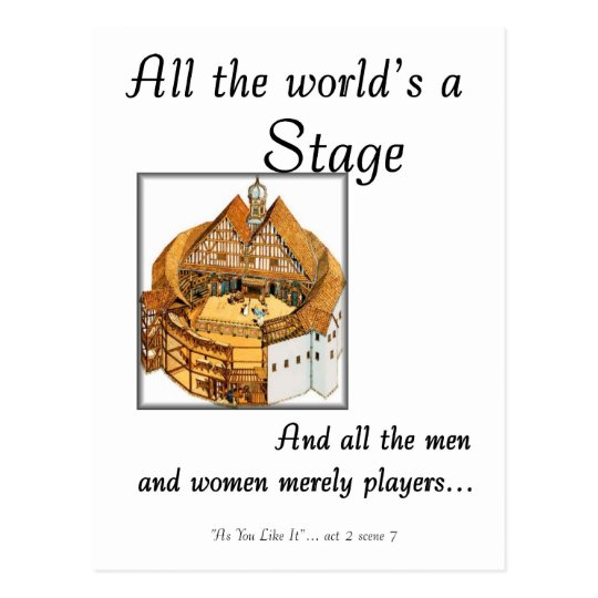 All the worlds a stage postcard