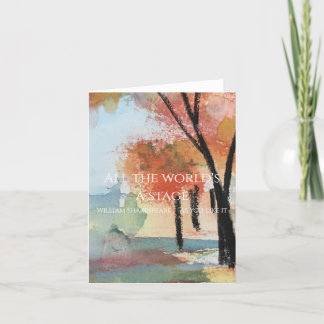 All The World's A Stage Quote Autumn Card