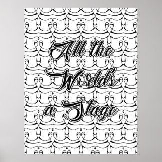 All The World's A Stage:Shakespeare Adult Coloring Poster