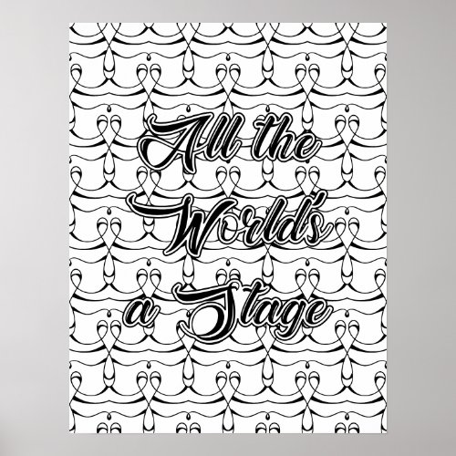 All The Worlds A StageShakespeare Adult Coloring Poster