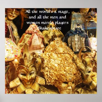 All The World's A Stage Shakespeare Quote Poster by shakespearequotes at Zazzle