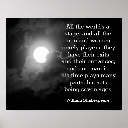 All the worlds a stage _ Shakespeare quote print