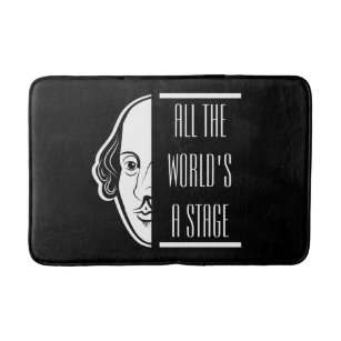 All The World's A Stage Shakespeare Quote Thespian Bath Mat