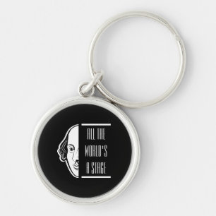 All The World's A Stage Shakespeare Quote Thespian Keychain