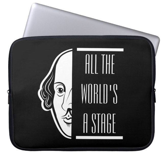 All The World's A Stage Shakespeare Quote Thespian Laptop Sleeve (Front)