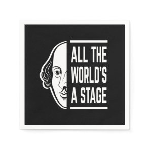 All The World's A Stage Thespian Shakespeare Quote Napkins