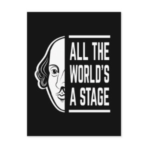 All The World's A Stage Thespian Shakespeare Quote Postcard