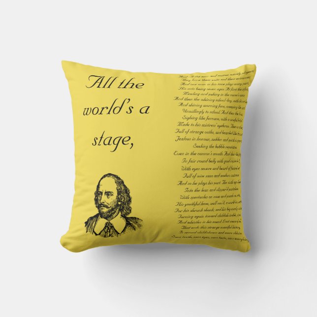 All the world's a stage throw pillow (Front)