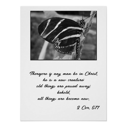 All things are made new Bible Verse Butterfly Poster