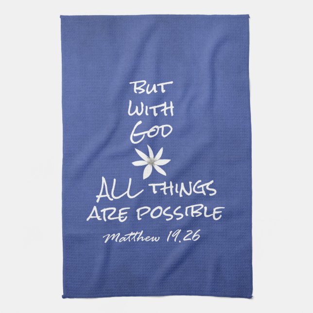 All things are Possible Bible Verse Kitchen Towel (Vertical)