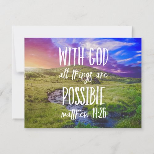 All Things Are Possible Bible Verse Scripture Card