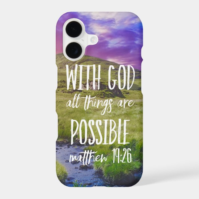 All Things are Possible Bible Verse Scripture Iphone Case (Back)