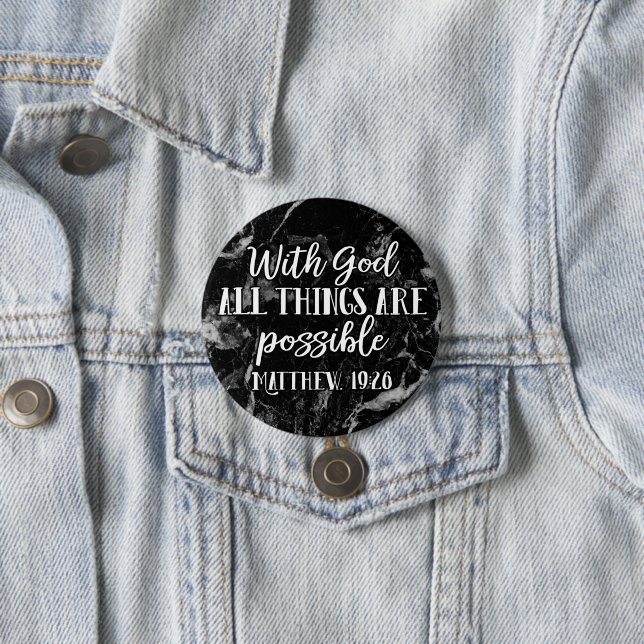 All things are Possible Christian Bible Verse Button (In Situ)