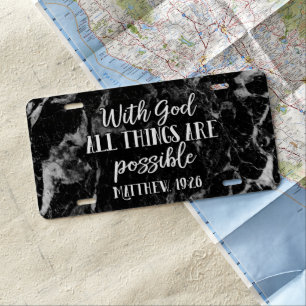 All things are Possible Christian Bible Verse License Plate