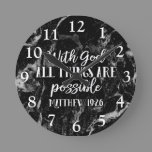 All things are Possible Christian Bible Verse Round Clock