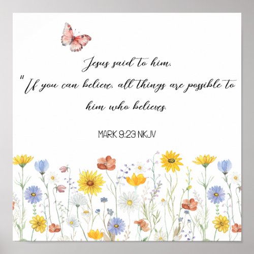 All Things are Possible Floral Poster