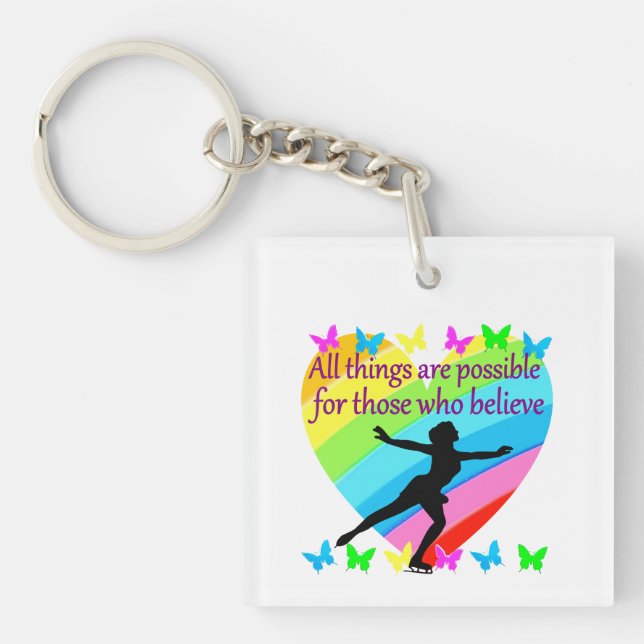 ALL THINGS ARE POSSIBLE FOR THIS SKATER KEYCHAIN (Front)