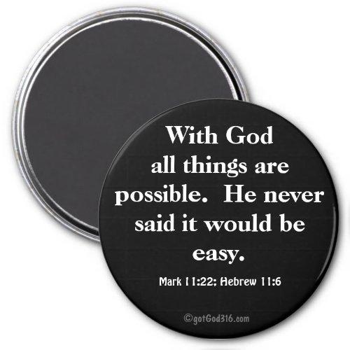 All things are possible gotGod316com Scripture Magnet