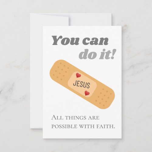 All things are possible with faith Jesus Postcar Thank You Card