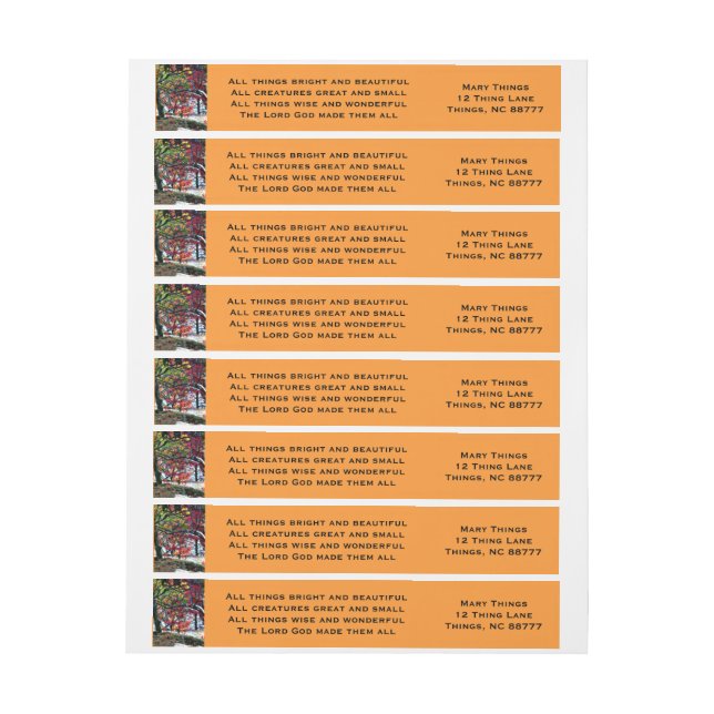 All Things Bright and Beautiful Wraparound Labels (Sheet)