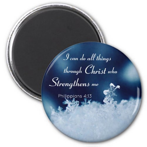 All Things Christ Snowflake 2 Inch Square Magnet
