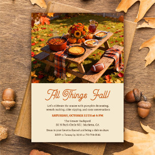 All Things Fall Autumn Invitation