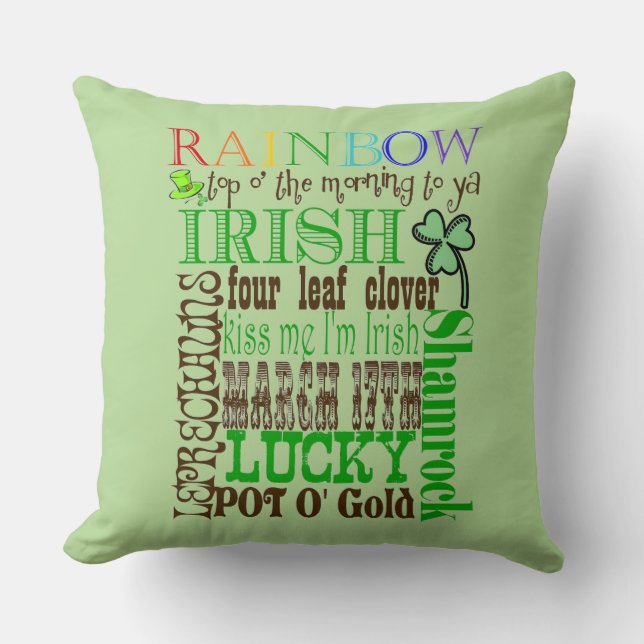 All Things Irish Throw Pillow (Front)