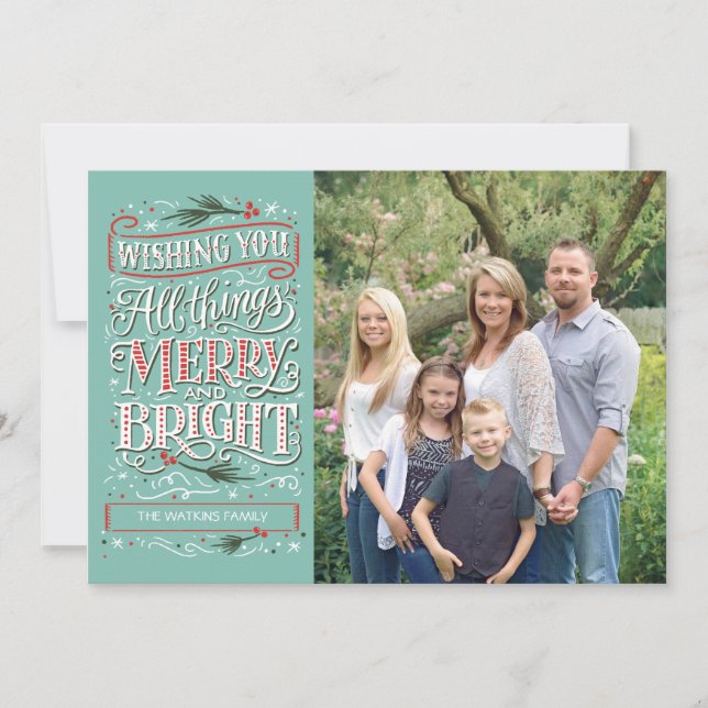 All Things Merry and Bright Christmas Photo Card (Front)