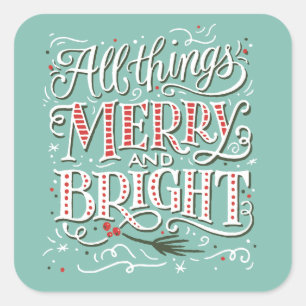 All Things Merry and Bright Christmas Sticker