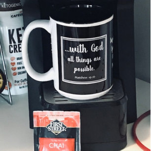 All Things Possible Black Purple Inspirational Two-Tone Coffee Mug