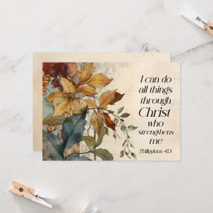 All things through Christ Bible Verse Flat Card