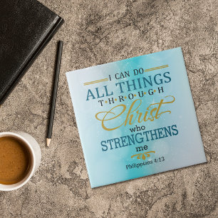 All Things Through Christ Ceramic Tile