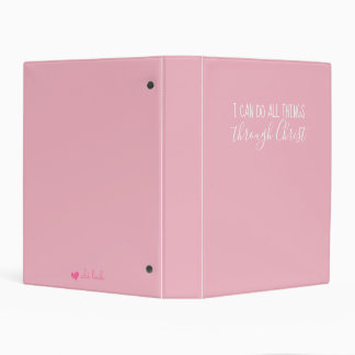 All Things Through Christ Mini Binder in Pink
