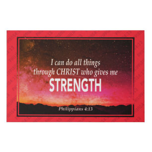 ALL THINGS THROUGH CHRIST Philippians 4:13 Faux Canvas Print