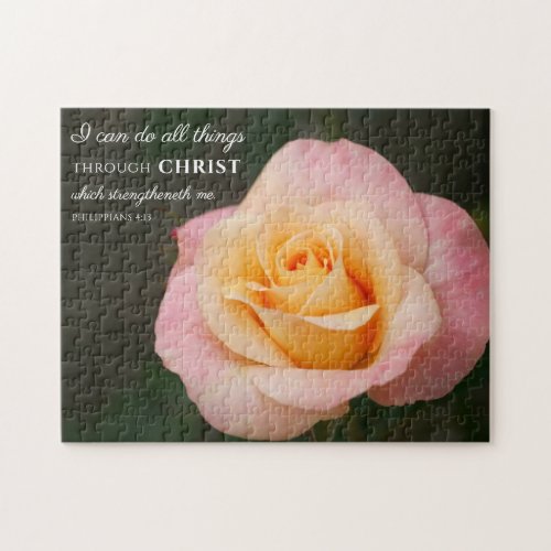 All Things Through Christ Philippians 413 Rose Jigsaw Puzzle