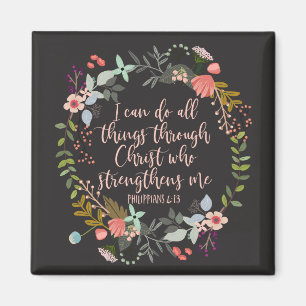 All things through Christ Philippians Bible Verse Magnet