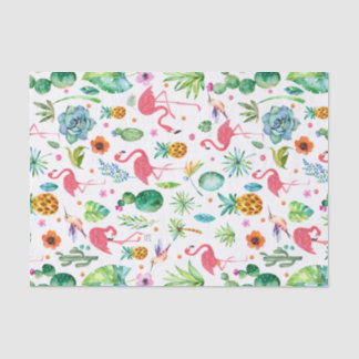 All Things Tropical & Pink Flamingos Pattern Tissue Paper