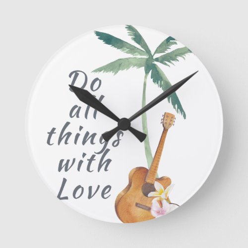 All Things With Love Tropical Round Clock