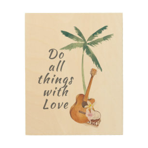 All Things With Love Tropical Wood Wall Art