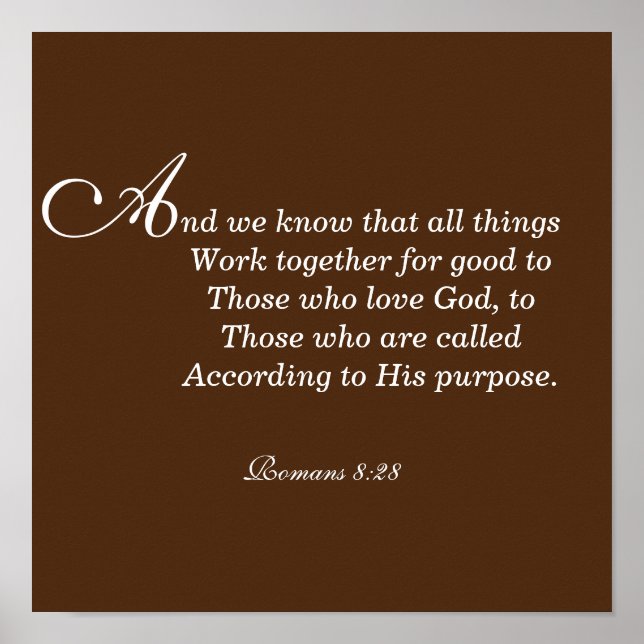 All things Work together for good Poster (Front)