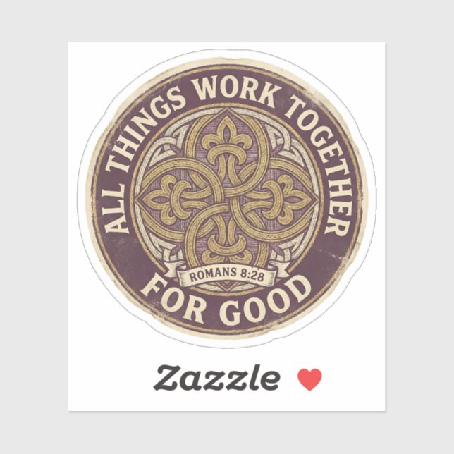 All Things Work Together For Good Romans 8:28 Sticker (Sheet)