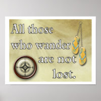 All those who wander.--Travel quote - art print