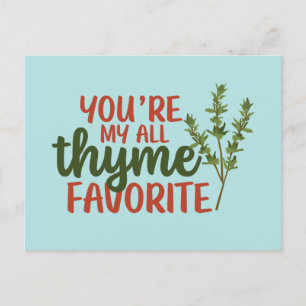 All Thyme Favorite Cute Pun Funny Valentine's Day Postcard