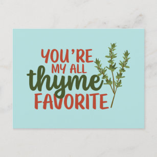 All Thyme Favorite Cute Pun Funny Valentine's Day Postcard