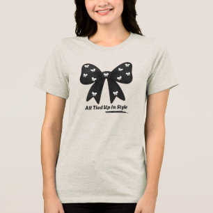 All Tied Up In Style – Chic Minimalist Bow T-Shirt Tri-Blend Shirt